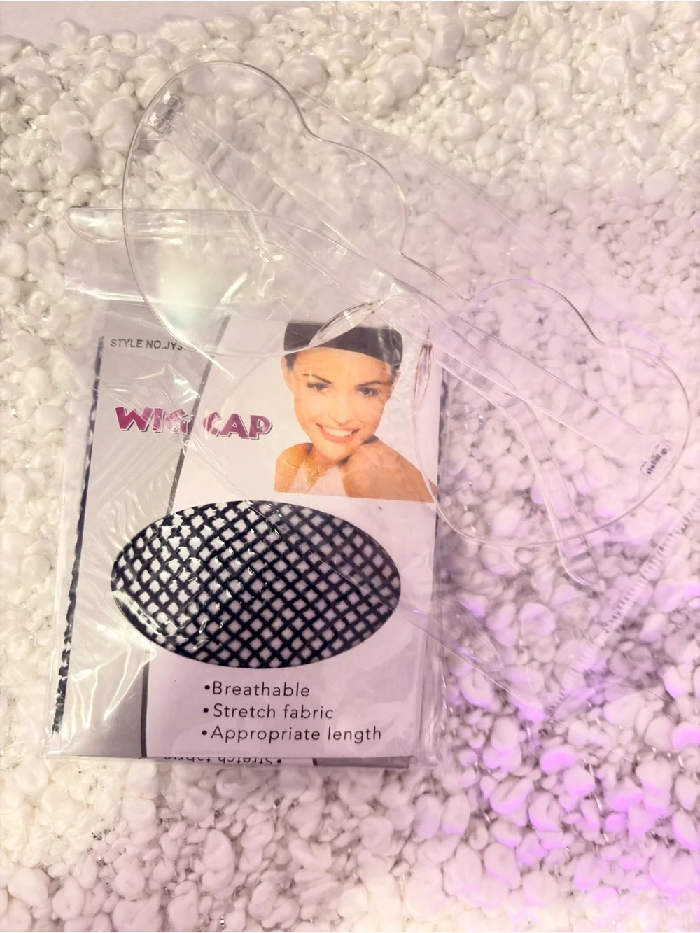 White Wave Wig with Heart Sunglasses for Women
